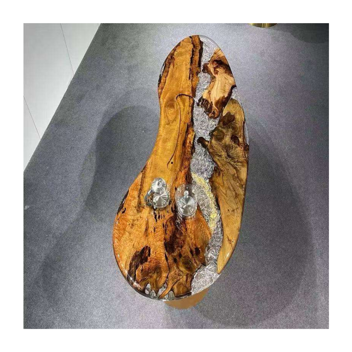 Frosted Ice Vein Burl Table